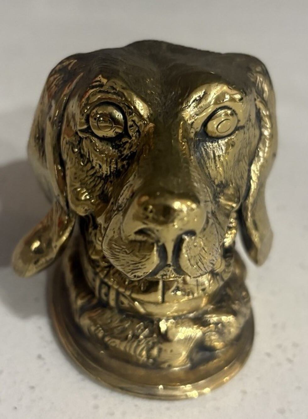 VTG English Setter Dog Inkwell, Bronze, Italy Stamped Character Bronze, Hinged